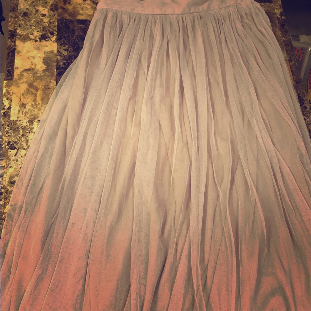 Mid length mesh skirt